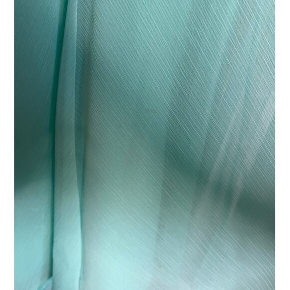 David's Bridal turquoise blue one shoulder asymmetrical gown pleated drape sz 8 - Picture 5 of 8